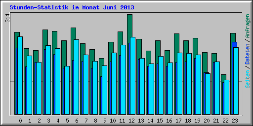 Stunden-Statistik im Monat Juni 2013