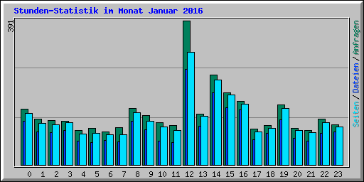 Stunden-Statistik im Monat Januar 2016