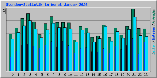 Stunden-Statistik im Monat Januar 2026